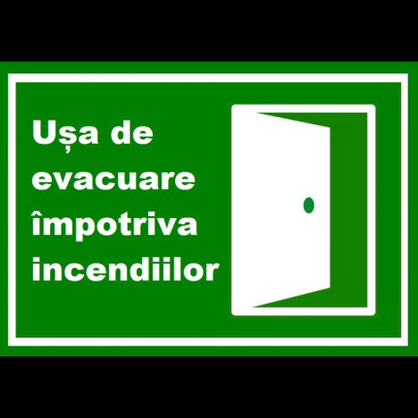 Placuta pentru usa de evacuare impotriva incendiilor